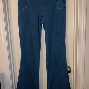 Express Jeans Wide Leg Flare Mid Rise Size 8R Like New